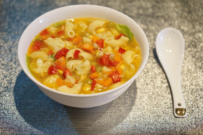 Chicken Macaroni Soup with Vegetable Medley Recipe